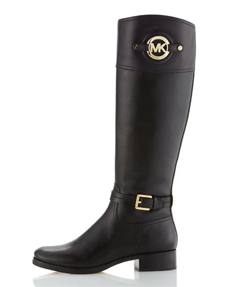 michael kors stockard leather boot black|michael kors leather bootie sale.